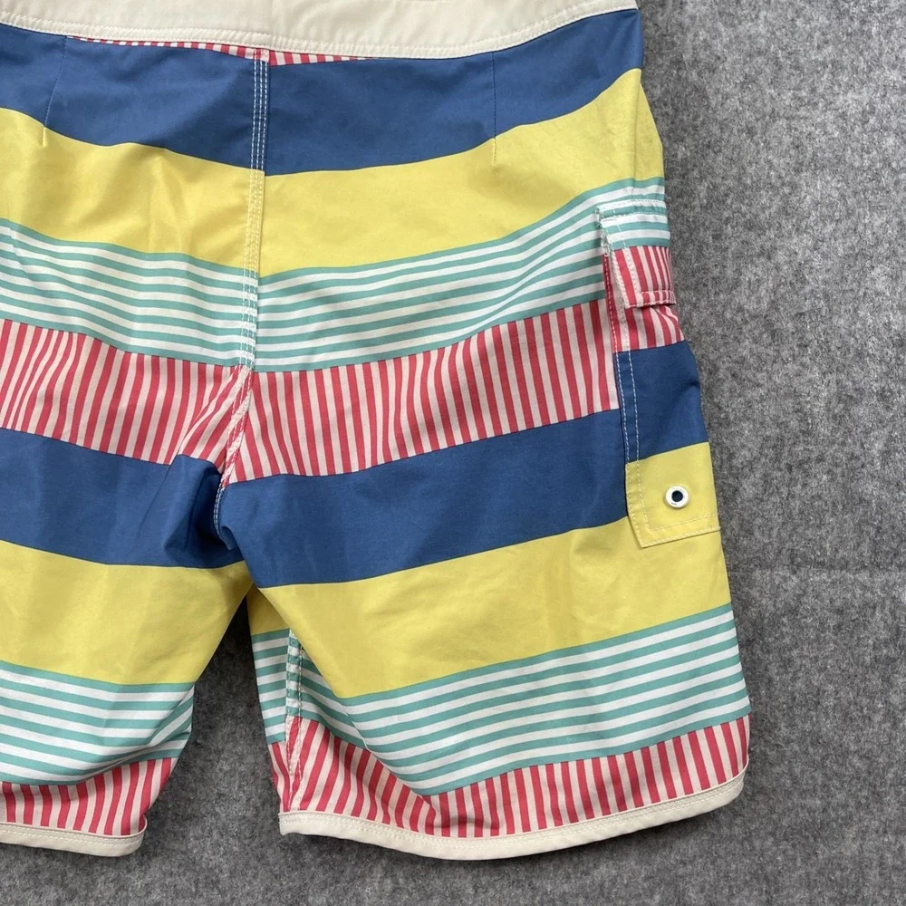 RVCA Shorts Mens 31 Performance Board Drawstring Stretch Swim‎ Hybrid Striped